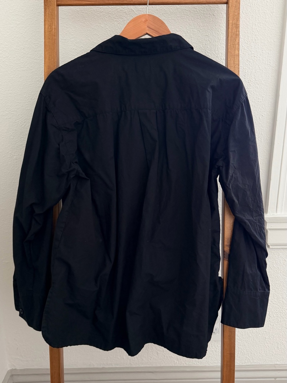 Mate The Label Organic Poplin Long Sleeve Button Down Jet Black - Picture 3 of 6